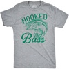 Mens Funny T Shirts Hooked On Bass Sarcastic Fishing Lovers Tee for Men | Funny T Shirts, Graphic Apparel for Men, Cool Fishing Short Sleeve, Soft Cotton Blend, Novelty Tees for Guys