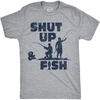 Mens Funny T Shirts Shut Up and Fish Graphic Fishing Novelty Tee for Men | Funny T Shirts, Graphic Apparel for Men, Cool Fishing Short Sleeve, Sarcastic, Soft Cotton Blend, Novelty Tees for Guys