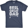 Mens Reel Cool Grandpa T Shirt Funny Fathers Day Fishing Gift | Funny T Shirts, Dad Joke Apparel for Men, Cool Fishing Short Sleeve, Grandpa, Soft Cotton Blend, Novelty Tees for Guys(Heather Navy – Reel Great Dad)