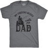 Mens Reel Cool Grandpa T Shirt Funny Fathers Day Fishing Gift | Funny T Shirts, Dad Joke Apparel for Men, Cool Fishing Short Sleeve, Grandpa, Soft Cotton Blend, Novelty Tees for Guys(Dark Heather Grey – Calls Me Dad)