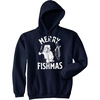 Merry Fishmas Unisex Hoodie Funny Christmas Fishing Hooded Sweatshirt | Funny Sweater, Christmas Hoodie, Cool Fishing Pullover, Sarcastic, Warm and Soft, Novelty Sweatshirt