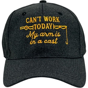 Can’t Work Today My Arm is in A Cast Hat Funny Fishing Rod Joke Cap | Funny Hats, Dad Joke , Cool Fishing, Novelty Caps for Men(Black – My Arm is in a Cast)