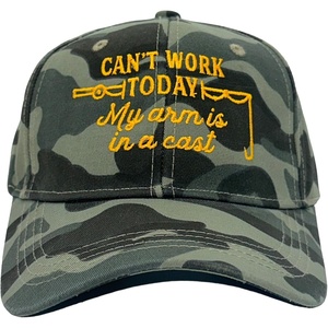 Can’t Work Today My Arm is in A Cast Hat Funny Fishing Rod Joke Cap | Funny Hats, Dad Joke , Cool Fishing, Novelty Caps for Men(Camo – My Arm is in a Cast)