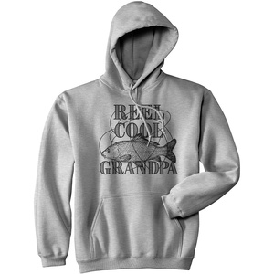Fishing Hoodies Funny and Sarcastic Unisex Hooded Sweatshirts for Fishermen | Funny Sweater, Fishing Hoodie, Cool Pullover, Warm and Soft, Novelty Sweatshirt(Heather Grey – Reel Cool Grandpa)
