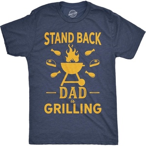 Funny Fishing Shirts for Dad Cool Father’s Day Fish Tees for Pop(Heather Navy – Dad Grilling)