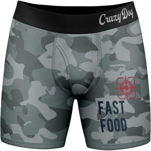 Funny Fishing and Hunting Boxers for Men Sarcastic Briefs for Guys | Deer and Fishing Joke Underwear, Funny Graphic Boxers, Dad Joke , Cool Hunting, Sarcastic, Soft Stretchy Cotton Blend for(Fast Food)