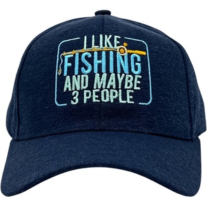 I Like Fishing and Maybe 3 People Hat Funny Fish Graphic Novelty Cap | Funny Hats, Graphic , Cool Fishing, Introvert, Novelty Caps for Men(Navy – Fishing 3 People)