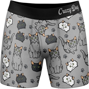 Mens Animal Boxers Funny Cat Dog Fish and More Novelty Underwear | Funny Graphic Boxers, Animal , Cool Sarcastic, Soft Stretchy Cotton Blend for Comfort, Mens Novelty Boxer Briefs(Cats 3 People)