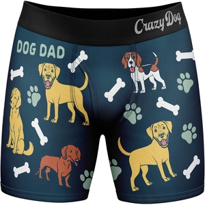 Mens Animal Boxers Funny Cat Dog Fish and More Novelty Underwear | Funny Graphic Boxers, Animal , Cool Sarcastic, Soft Stretchy Cotton Blend for Comfort, Mens Novelty Boxer Briefs(Dog Dad)