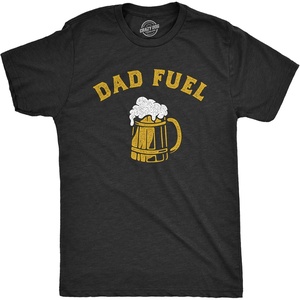 Mens Dad Fuel T Shirt Funny Father’s Day Beer Drinking Pint Lager Ale Lover Tee for Guys(Heather Black – Dadfuel)