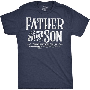Mens Funny T Shirts Father & Son Fishing Partners for Life Fathers Day Tee | Funny T Shirts, Dad Joke Apparel for Men, Cool Fishing Short Sleeve, Soft Cotton Blend, Novelty Tees for Guys