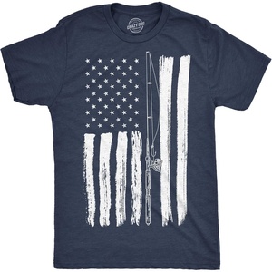 Mens Funny T Shirts USA Flag Fishing Pole Awesome American Fish Tee for Men | Funny T Shirts, Patriotic Apparel for Men, Cool Fishing Short Sleeve, Soft Cotton Blend, Novelty Tees for Guys
