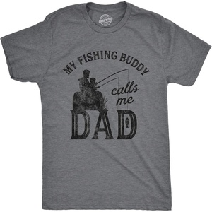 Mens Reel Cool Grandpa T Shirt Funny Fathers Day Fishing Gift | Funny T Shirts, Dad Joke Apparel for Men, Cool Fishing Short Sleeve, Grandpa, Soft Cotton Blend, Novelty Tees for Guys(Dark Heather Grey – Calls Me Dad)