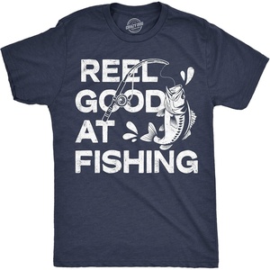 Mens Reel Good At Fishing Funny Fisherman Graphic T Shirt Tee | Funny T Shirts, Graphic Apparel for Men, Cool Fishing Short Sleeve, Soft Cotton Blend, Novelty Tees for Guys