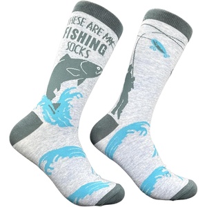 Men’s These Are My Fishing Socks Funny Sarcastic Fish Footwear For Men | Funny Socks for Men, These Are My Fishing Socks Fish Graphic, Soft Cotton Blend Crew Footwear, Funny Graphic Socks, Graphic