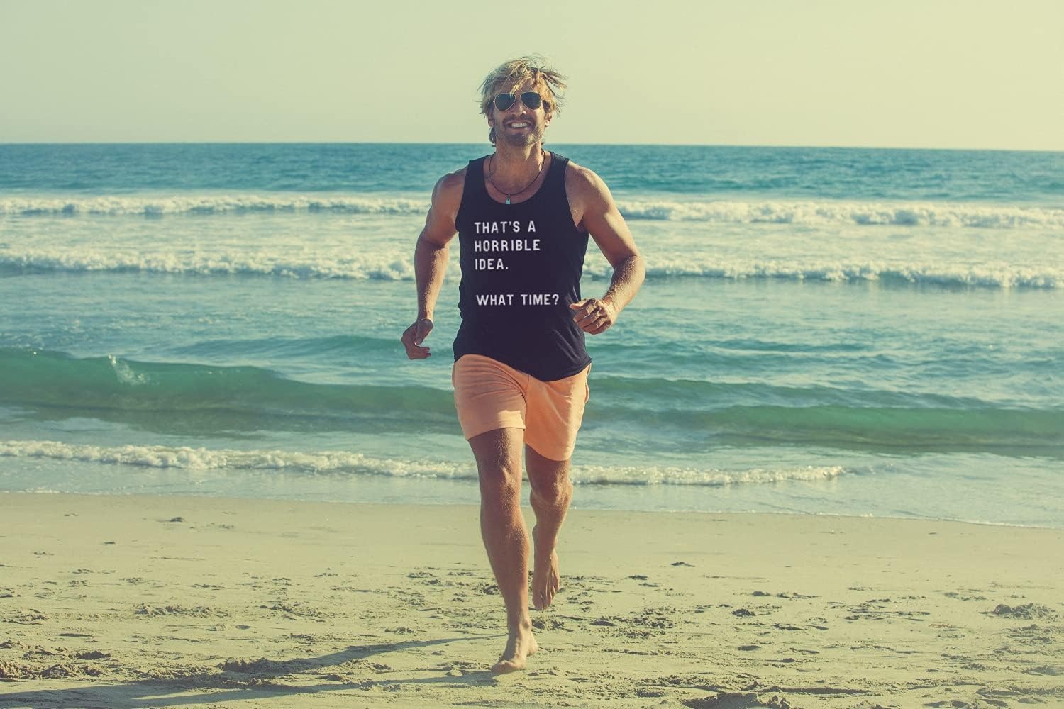 image:imageMens Fitness Tank Thats A Horrible Idea What Time Tanktop Funny Cool Top Funny Workout Shirt Graphic Tank Top for Men Cool Sarcastic Sleeveless Tee Fitted Tank Novelty Tank Tops for GuysBlack