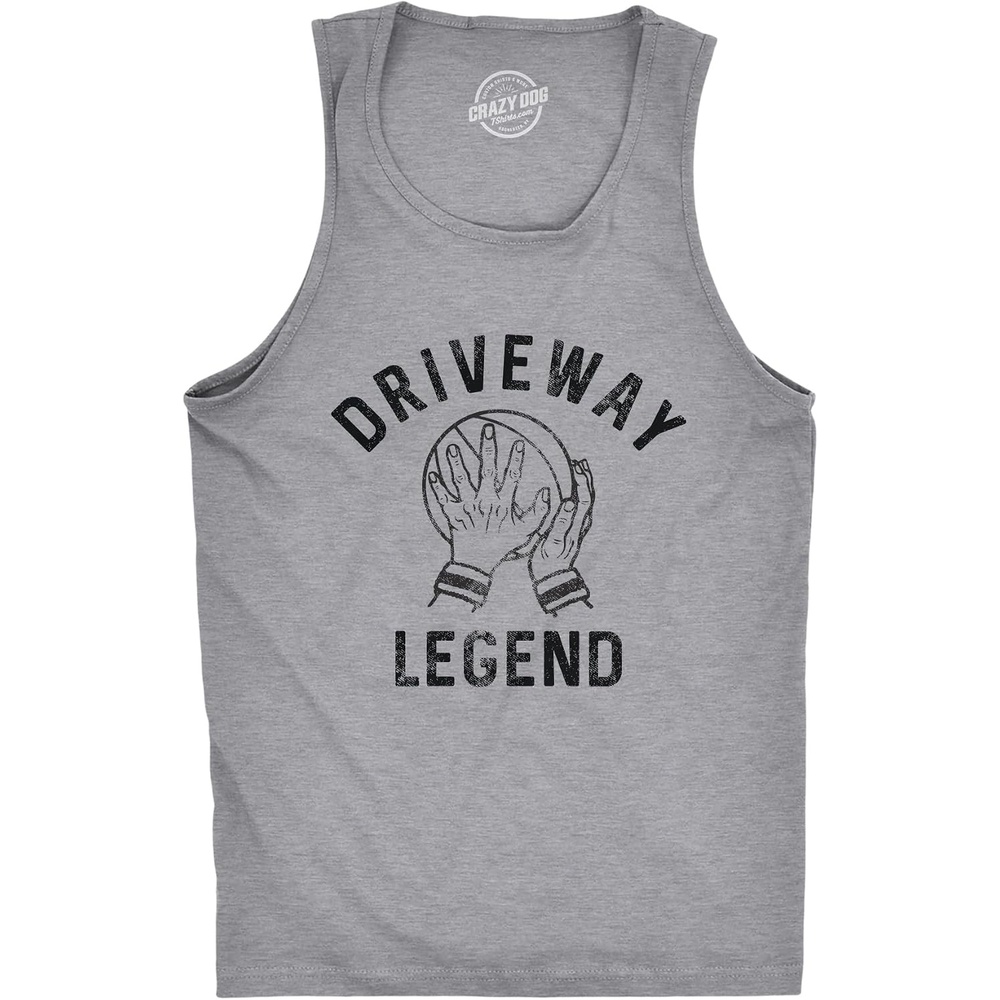 image:imageDriveway Legend Fitness Funny Pickup Mens Funny Sayings Tank Tops Funny Workout Shirt Graphic Tank Top for Men Cool Basketball Sleeveless Tee Sarcastic Fitted Tank Novelty Tank Tops forDark Heather Grey Driveway
