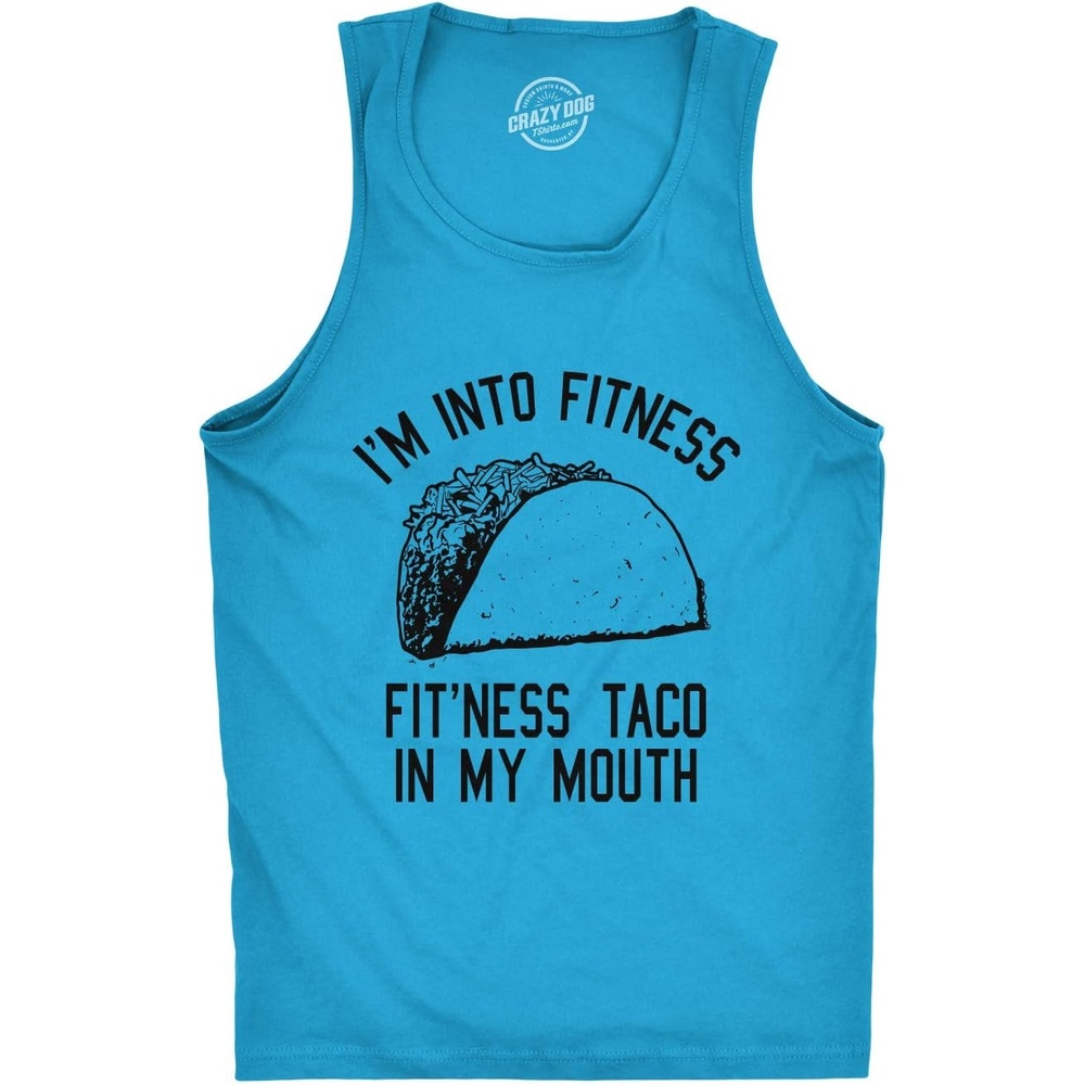 image:imageMens Fitness Taco in My Mouth Tanktop Funny Shirt  Funny Workout Shirt Cinco De Mayo Tank Top for Men Cool Fitness Sleeveless Tee Fitted Tank Novelty Tank Tops for GuysTurquoise  Fitness Taco