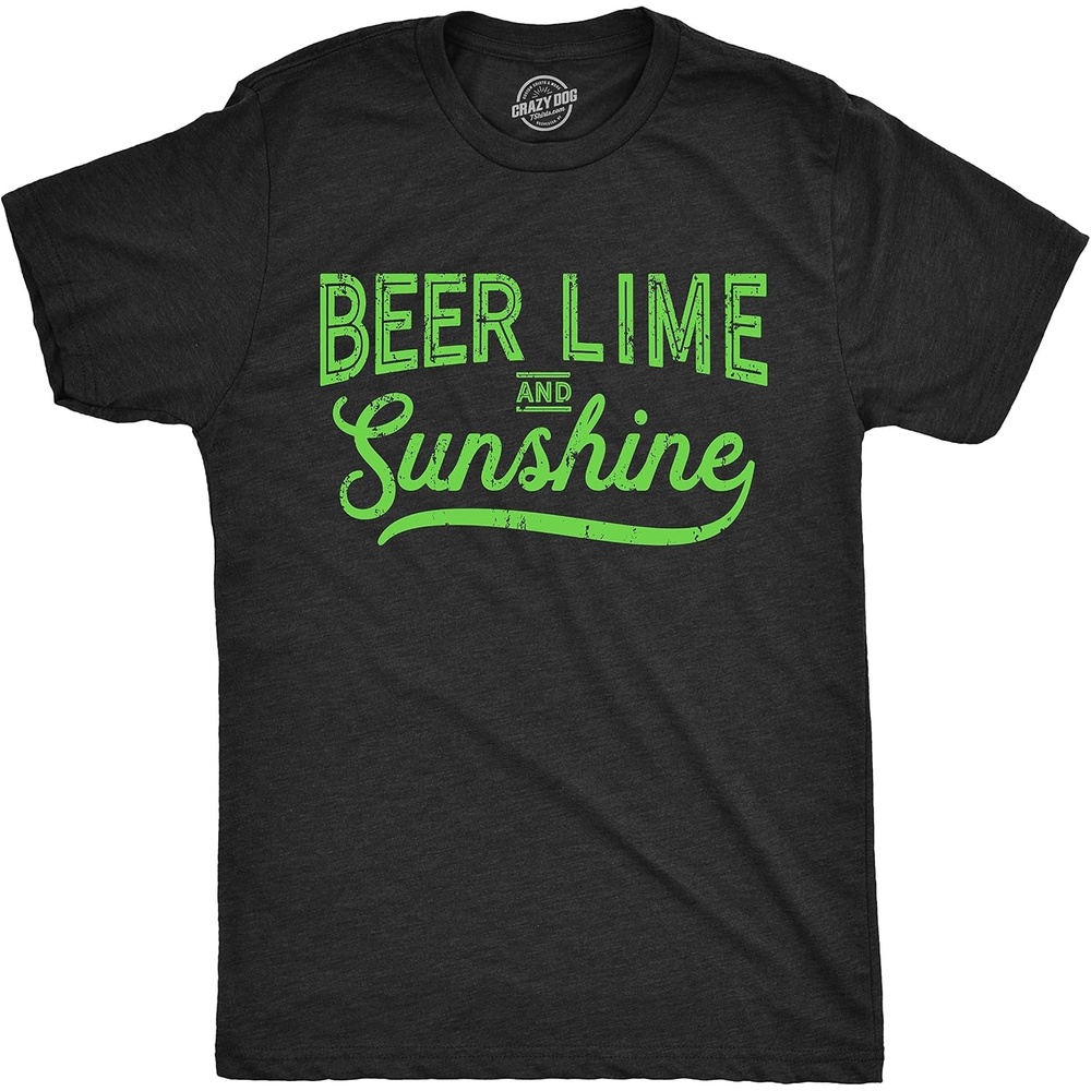 image:imageMens Fun Summer Tees Hot Funny Pool Beach Ocean Swimming T Shirts for GuysHeather Black  Limesunshine