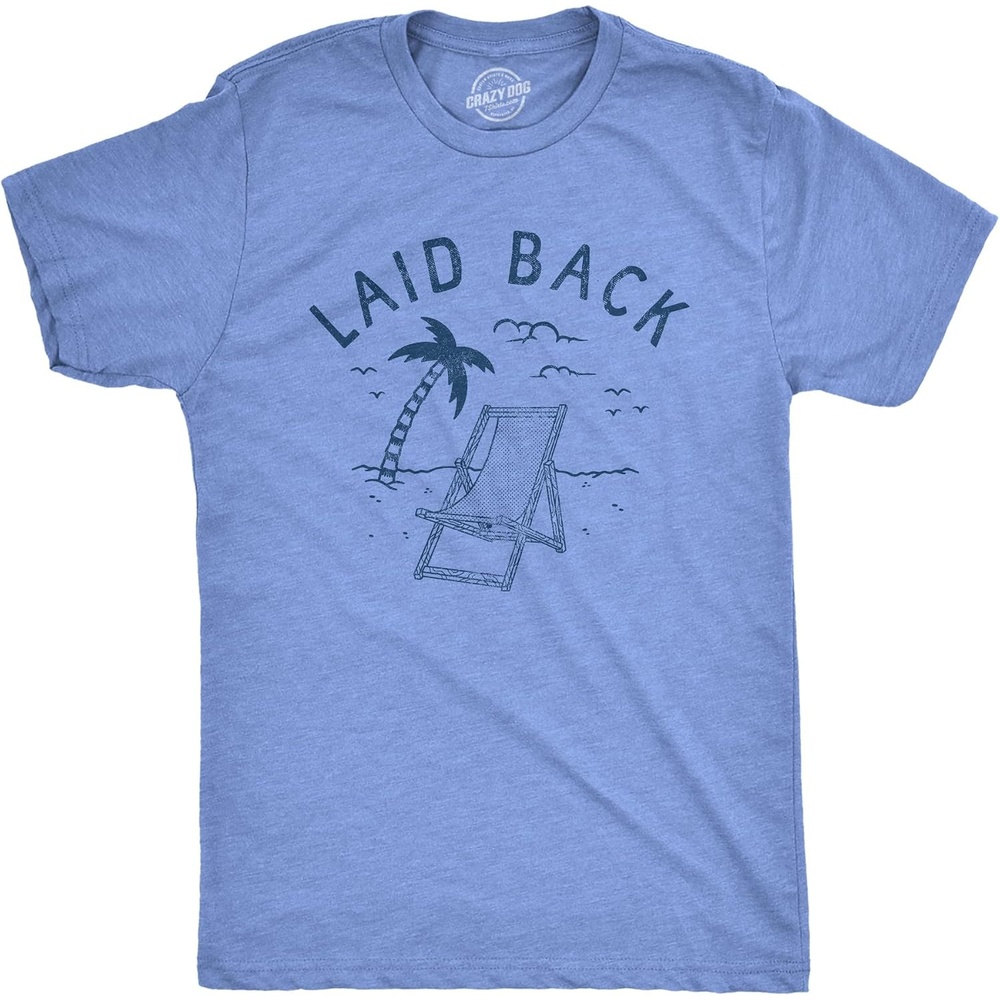 image:imageMens Fun Summer Tees Hot Funny Pool Beach Ocean Swimming T Shirts for GuysLight Heather Blue  Laid Back