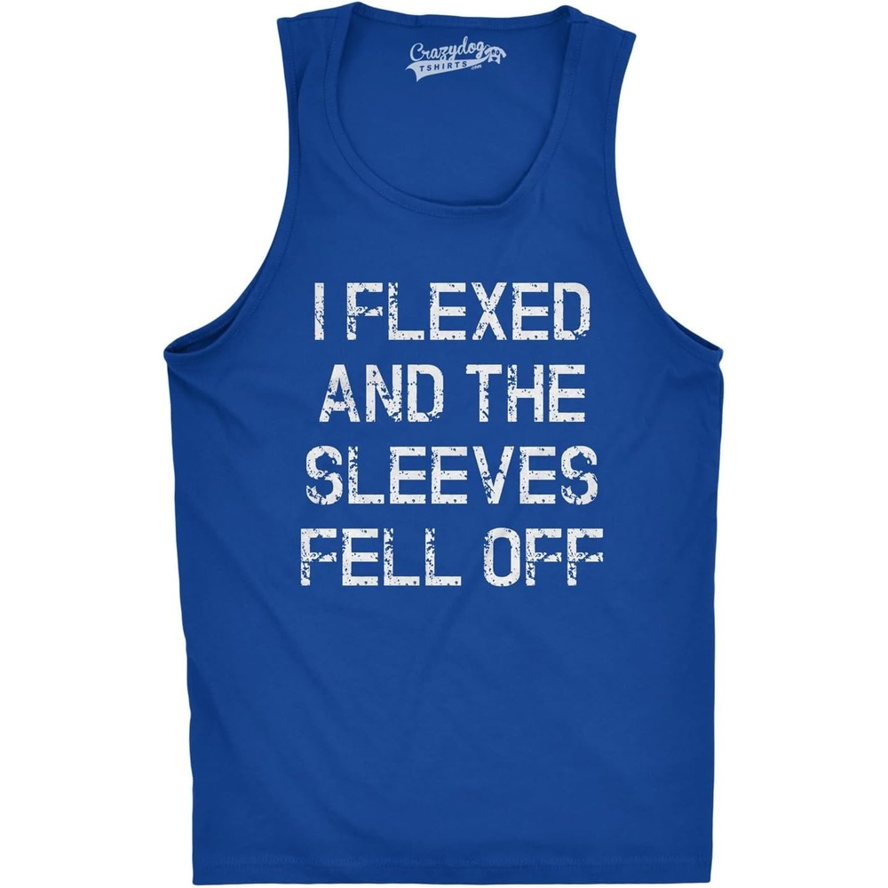 image:imageMens I Flexed and The Sleeves Fell Off Funny Workout Gym Tank Top Funny Workout Shirt Graphic Tank Top for Men Cool Fitness Sleeveless Tee Fitted Tank Novelty Tank Tops for GuysRoyal