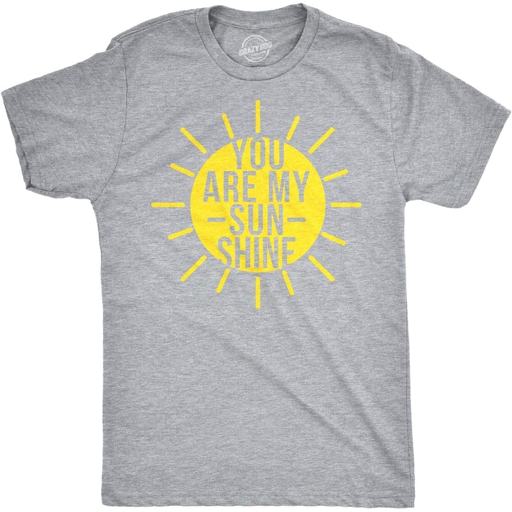 image:imageMens You are My Sunshine T Shirts Funny Summer Tee Cute Adorable Novelty Graphic T ShirtLight Heather Grey