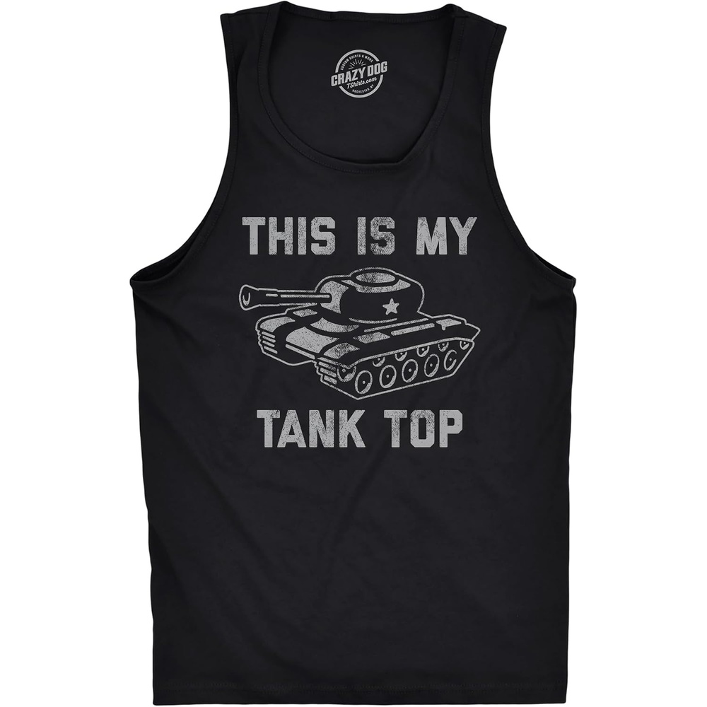 image:imageThis is My Fitness Funny Army Military Sleeveless Mens Tank Tops Funny Workout Shirt Graphic Tank Top for Men Cool Sarcastic Sleeveless Tee Fitted Tank Novelty Tank Tops for GuysHeather Black Tank Top