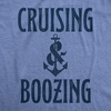 Crazy Dog T-Shirts Cruise Shirt for Men, Cruising and Boozing Graphic Tee | Soft cotton blend, anchor text graphic, casual cruise vacation wear, Funny T Shirts, Graphic Apparel for Men, Cool Summer(Heather Light Blue – Cruising and Boozing)
