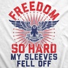 Freedom So Hard My Sleeves Fell Off Funny USA Mens Tank Tops | Funny Workout Shirt, Patriotic Tank Top for Men, Cool Fitness Sleeveless Tee, Fitted Tank, Novelty Tank Tops for Guys(White)