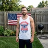 Freedom So Hard My Sleeves Fell Off Funny USA Mens Tank Tops | Funny Workout Shirt, Patriotic Tank Top for Men, Cool Fitness Sleeveless Tee, Fitted Tank, Novelty Tank Tops for Guys(White)