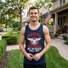 Freedom So Hard My Sleeves Fell Off Funny USA Mens Tank Tops | Funny Workout Shirt, Patriotic Tank Top for Men, Cool Fitness Sleeveless Tee, Fitted Tank, Novelty Tank Tops for Guys(Navy)