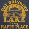 Funny Lake Drinking Tank Top for Women, Day Drinking Graphic Tank | Soft poly cotton blend, lake drinking graphic, casual happy place wear, Funny T Shirts, Graphic Tops for Women, Cool Drinking(Heather Navy)