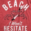 Mens Fun Summer Tees Hot Funny Pool Beach Ocean Swimming T Shirts for Guys(Heather Red – Wont Hesitate)
