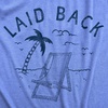 Mens Fun Summer Tees Hot Funny Pool Beach Ocean Swimming T Shirts for Guys(Light Heather Blue – Laid Back)