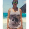Shady Beach Sleeveless Gym Workout Fitness Womens Cute Tank Tops | Funny Racerback Tank, Graphic Tank Top for Women, Cool Summer Sleeveless Tee, Fitted Racerback, Novelty Tank Tops for Women(White)