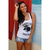 Shady Beach Sleeveless Gym Workout Fitness Womens Cute Tank Tops | Funny Racerback Tank, Graphic Tank Top for Women, Cool Summer Sleeveless Tee, Fitted Racerback, Novelty Tank Tops for Women(White)