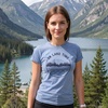 Womens On Lake Time T Shirt Funny Summer Vacation Outdoors Tee for Ladies(Heather Light Blue)
