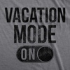 Womens Vacation Mode On T Shirt Funny Spring Break Tee | Funny T Shirts, Graphic Tops for Women, Cool Summer Top, Soft Cotton Blend, Women’s Novelty Tees(Dark Heather Grey)