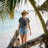 Womens Vacation Mode On T Shirt Funny Spring Break Tee | Funny T Shirts, Graphic Tops for Women, Cool Summer Top, Soft Cotton Blend, Women’s Novelty Tees(Dark Heather Grey)