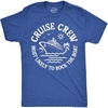 Crazy Dog T-Shirts Cruise Shirt for Men, Cruising and Boozing Graphic Tee | Soft cotton blend, anchor text graphic, casual cruise vacation wear, Funny T Shirts, Graphic Apparel for Men, Cool Summer(Heather Royal – Cruse Crew Rock Boat)