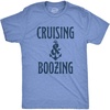 Crazy Dog T-Shirts Cruise Shirt for Men, Cruising and Boozing Graphic Tee | Soft cotton blend, anchor text graphic, casual cruise vacation wear, Funny T Shirts, Graphic Apparel for Men, Cool Summer(Heather Light Blue – Cruising and Boozing)