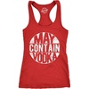 Fitness May Contain Vodka Liquor Drinking Womens Cute Tank Tops | Funny Racerback Tank, Graphic Tank Top for Women, Cool Drinking Sleeveless Tee, Liquor, Fitted Racerback, Novelty Tank Tops(Red)