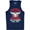 Freedom So Hard My Sleeves Fell Off Funny USA Mens Tank Tops | Funny Workout Shirt, Patriotic Tank Top for Men, Cool Fitness Sleeveless Tee, Fitted Tank, Novelty Tank Tops for Guys(Navy)