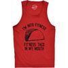 Mens Fitness Taco in My Mouth Tanktop Funny Shirt | Funny Workout Shirt, Cinco De Mayo Tank Top for Men, Cool Fitness Sleeveless Tee, Fitted Tank, Novelty Tank Tops for Guys(Heather Red – Fitness Taco)