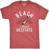 Mens Fun Summer Tees Hot Funny Pool Beach Ocean Swimming T Shirts for Guys(Heather Red – Wont Hesitate)