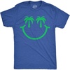 Mens Fun Summer Tees Hot Funny Pool Beach Ocean Swimming T Shirts for Guys(Heather Royal – Palm Tree Eyes)