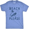 Mens Fun Summer Tees Hot Funny Pool Beach Ocean Swimming T Shirts for Guys(Light Heather Blue – Beach Please)