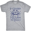 Mens Fun Summer Tees Hot Funny Pool Beach Ocean Swimming T Shirts for Guys(Light Heather Grey – If Crabby)