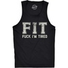 Mens Funny Fitness Tank FIT Fuck Im Tired Sarcastic Graphic Tanktop for Men | Funny Workout Shirt, Graphic Tank Top for Men, Cool Introvert Sleeveless Tee, Fitted Tank, Novelty Tank Tops for Guys(Black – Fit Fuck Im Tired)