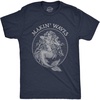 Mens Makin Waves T Shirt Funny Mermaid Graphic Novelty Tee | Funny T Shirts, Graphic Apparel for Men, Cool Summer Short Sleeve, Soft Cotton Blend, Novelty Tees for Guys(Heather Navy)